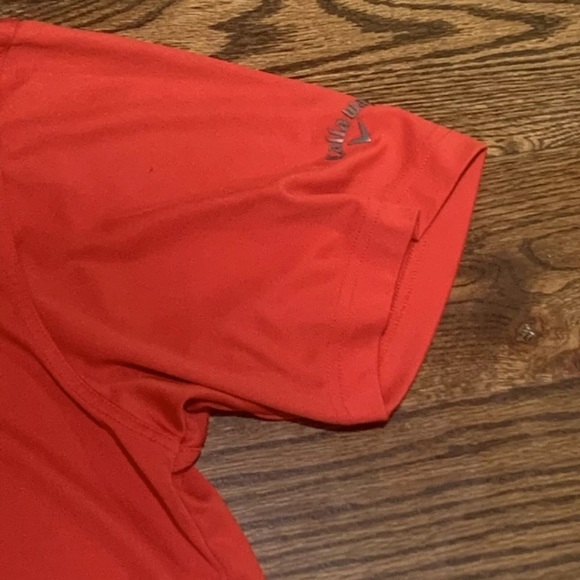 Callaway Men's Large Golf Polo Red Short Sleeve Shirt 100% Polyester Logo - Picture 5 of 5